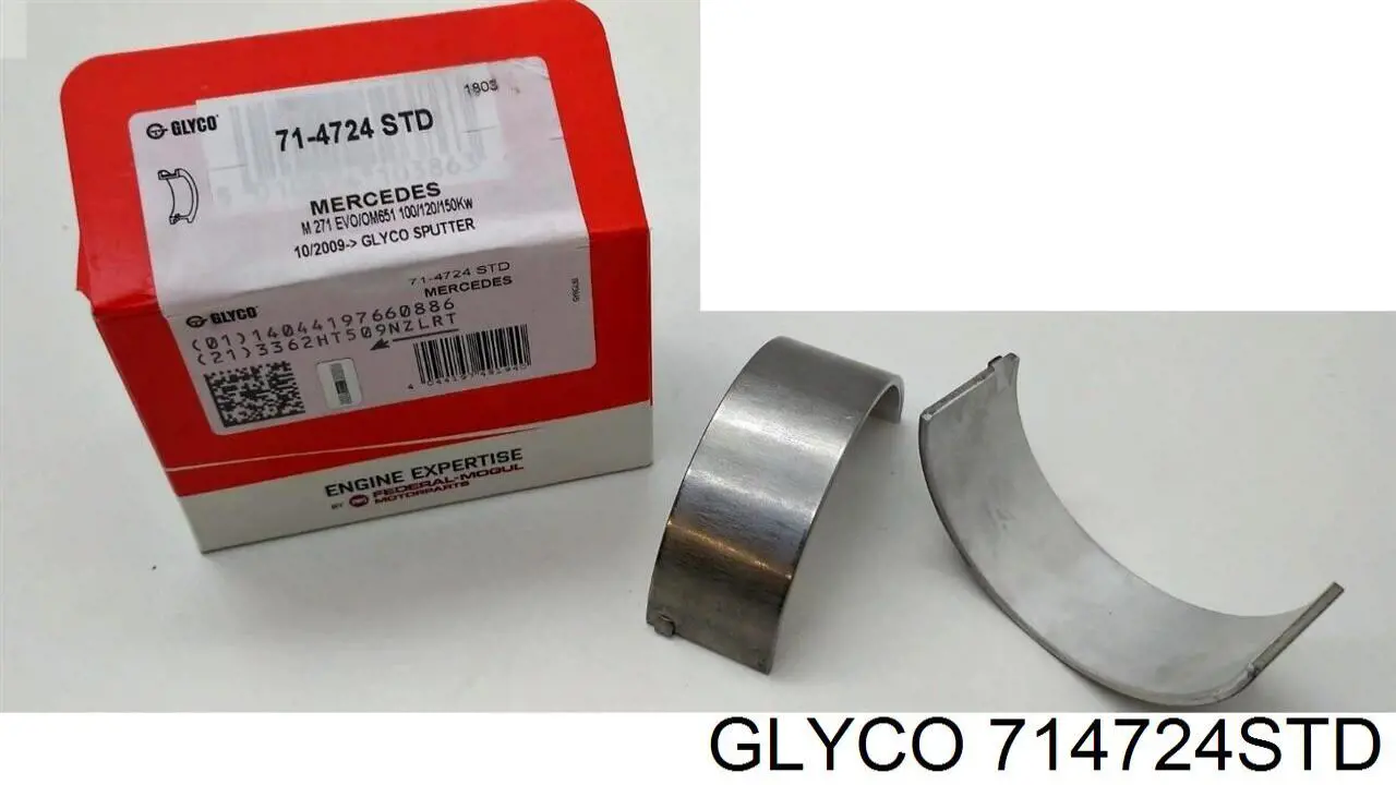 714724STD Glyco Folhas inseridas de cambota de biela, kit, padrão (STD)