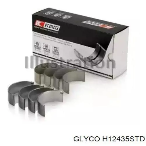 H12435STD Glyco Folhas inseridas principais de cambota, kit, padrão (STD)