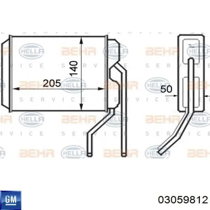 Radiador de forno (de aquecedor) General Motors 03059812 preço, a partir de 43,63 USD