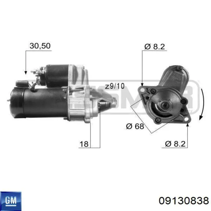 09130838 General Motors Motor de arranco