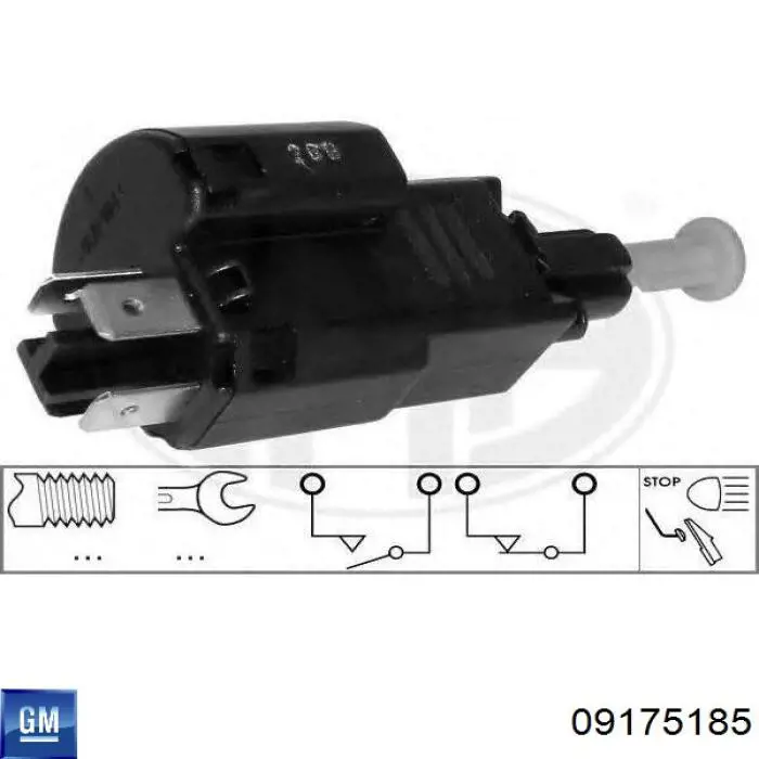 Sensor de ativação do sinal de parada 09175185 General Motors