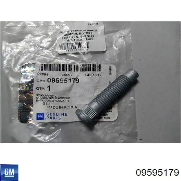 09595179 General Motors Parafuso de cubo
