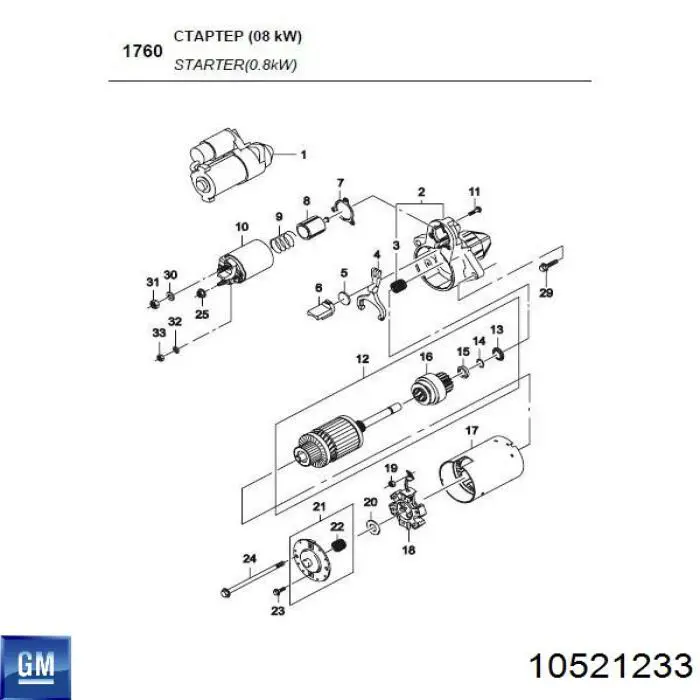 10521233 General Motors Roda-livre do motor de arranco