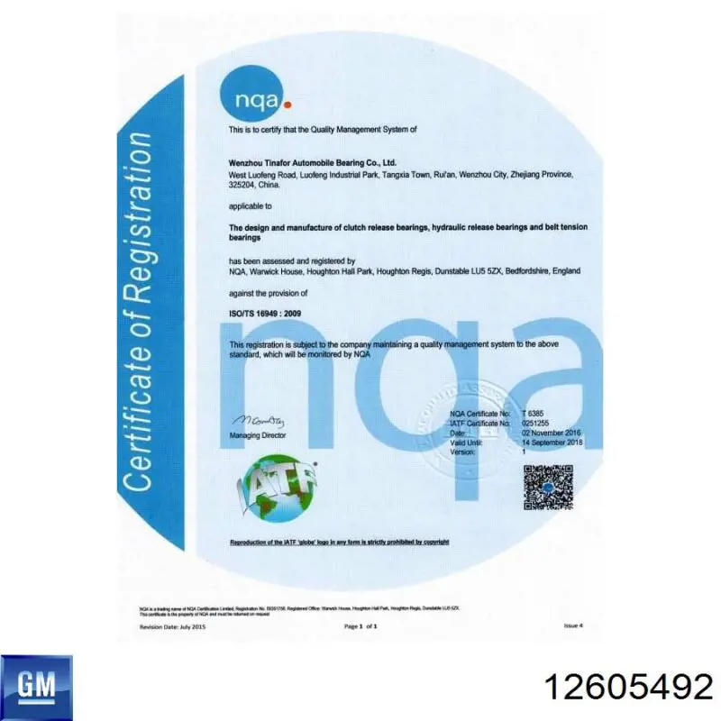 Compre 12605492 General Motors Rolo de reguladora de tensão da correia de transmissão