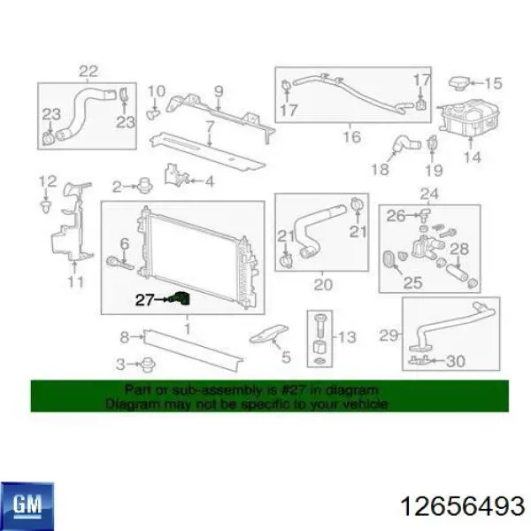 Compre 12656493 General Motors Sensor de temperatura do fluido de esfriamento