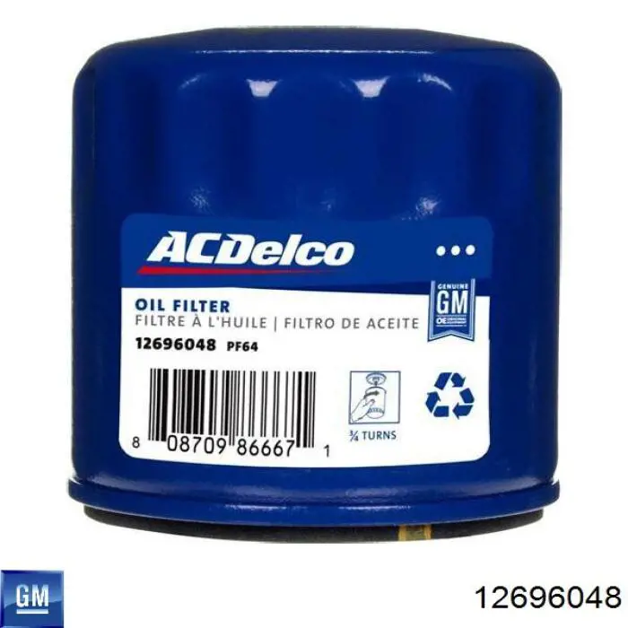 Filtro de óleo General Motors 12696048