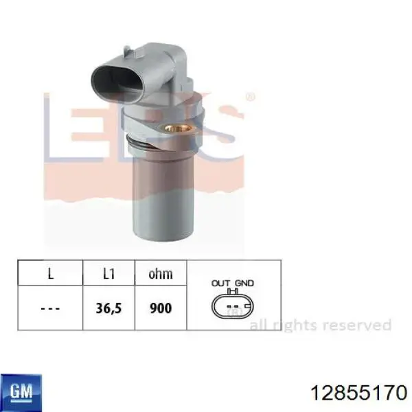 Sensor de posição (de revoluções) de cambota General Motors 12855170 preço, a partir de 21,00 USD
