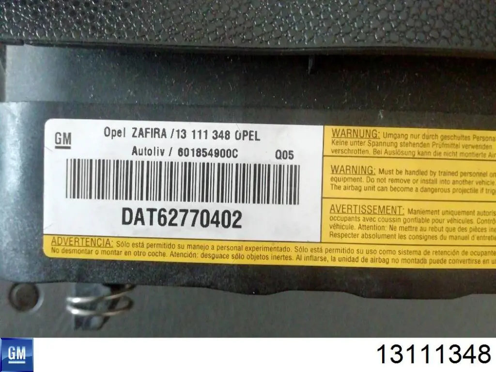 13111348 General Motors Cinto de segurança (AIRBAG) de condutor
