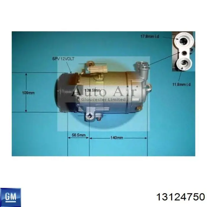 Compressor de aparelho de ar condicionado General Motors 13124750 preço, a partir de 273,24 USD