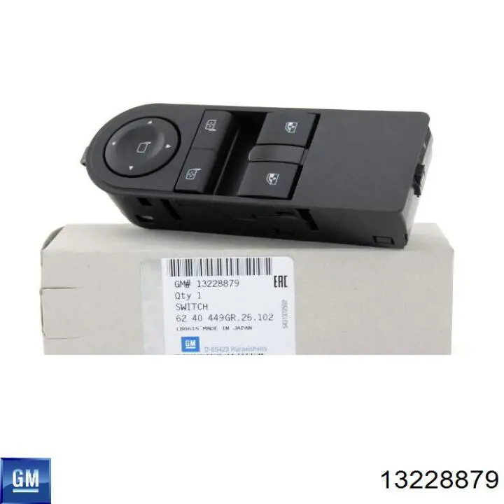 Unidade de botões dianteira esquerda de controlo de elevador de vidro 13228879 General Motors