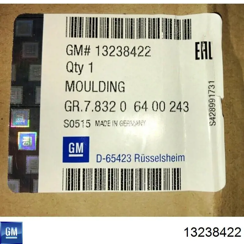 13238422 General Motors Placa sobreposta (carcaça) de grelha do radiador