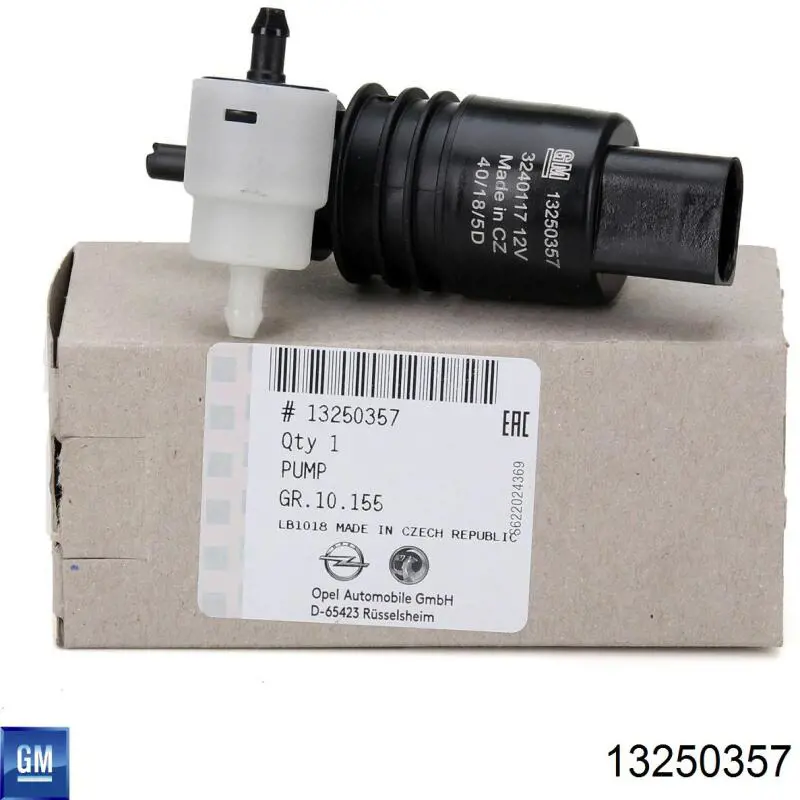 13250357 General Motors Bomba de motor de fluido para lavador de vidro dianteiro/traseiro