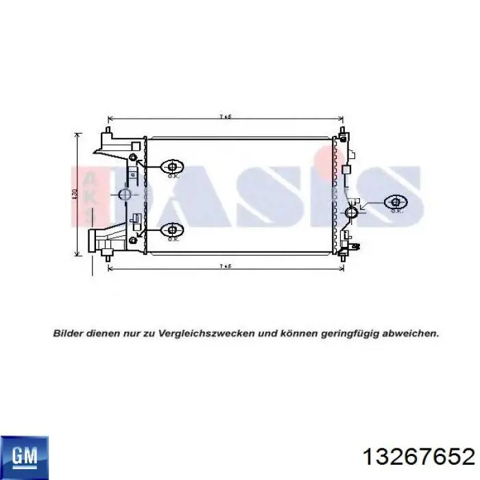 Radiador de esfriamento de motor 13267652 General Motors