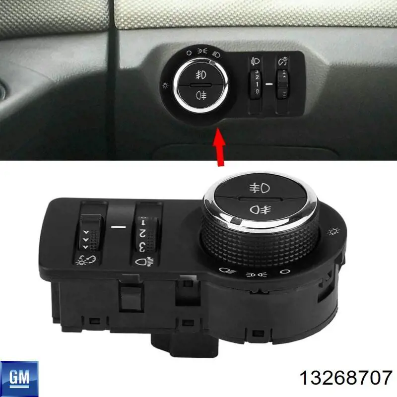 Compre 13268707 General Motors Comutador das luzes no "painel de instrumentos"