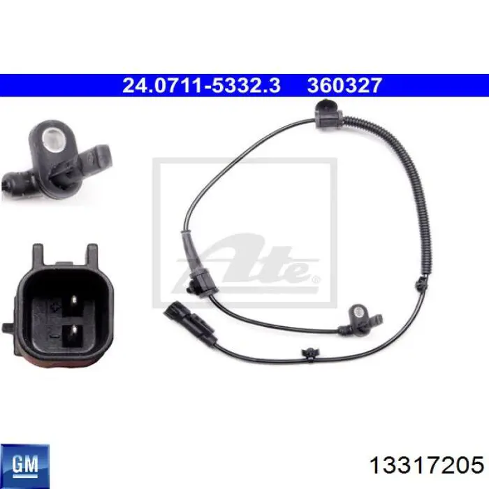 Sensor ABS traseiro 13317205 General Motors