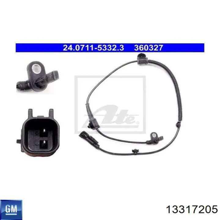 Sensor ABS traseiro 13317205 General Motors