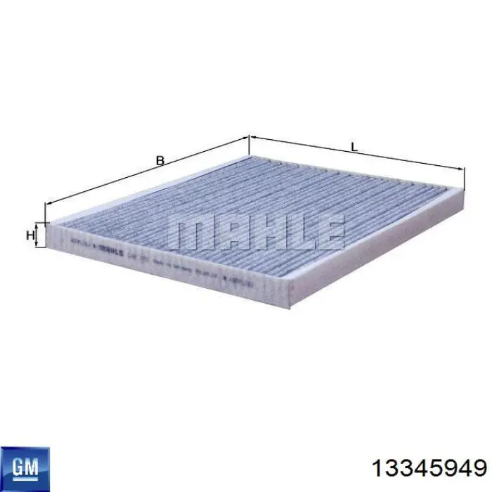 Filtro de salão General Motors 13345949