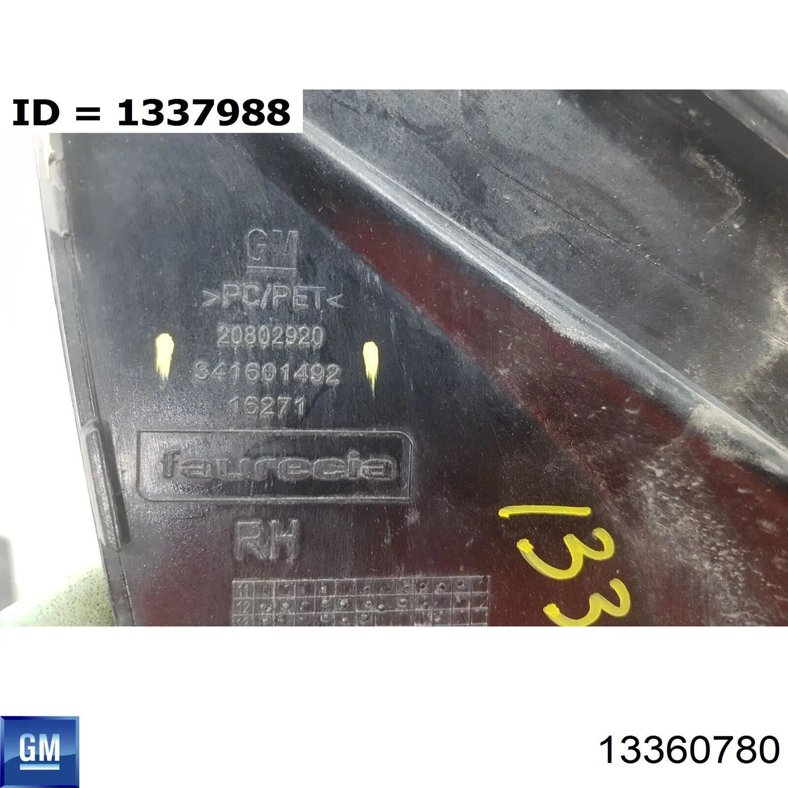 Grelha direita do pára-choque dianteiro 13360780 General Motors