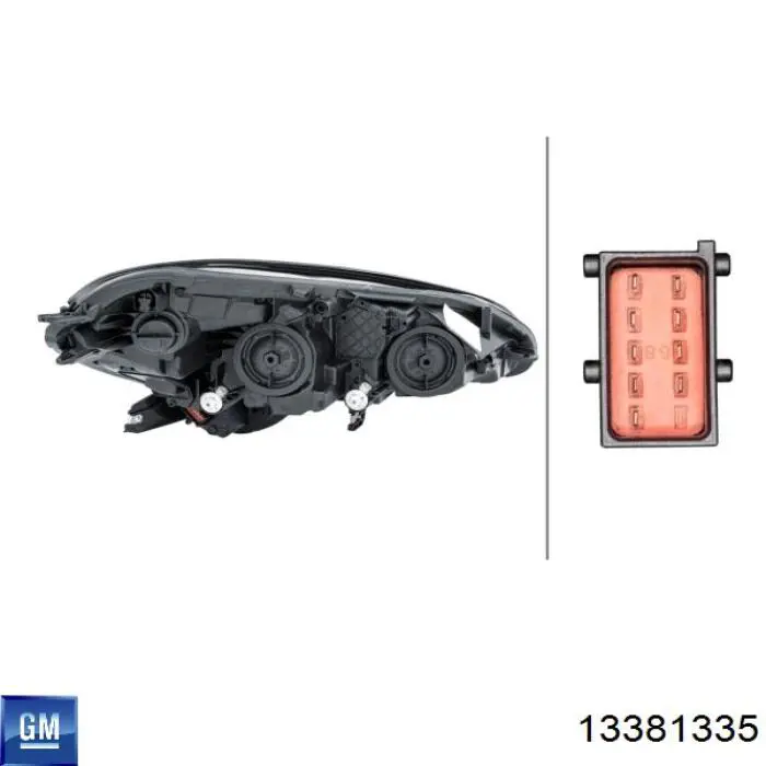 Luz esquerda General Motors 13381335 preço, a partir de 229,90 USD