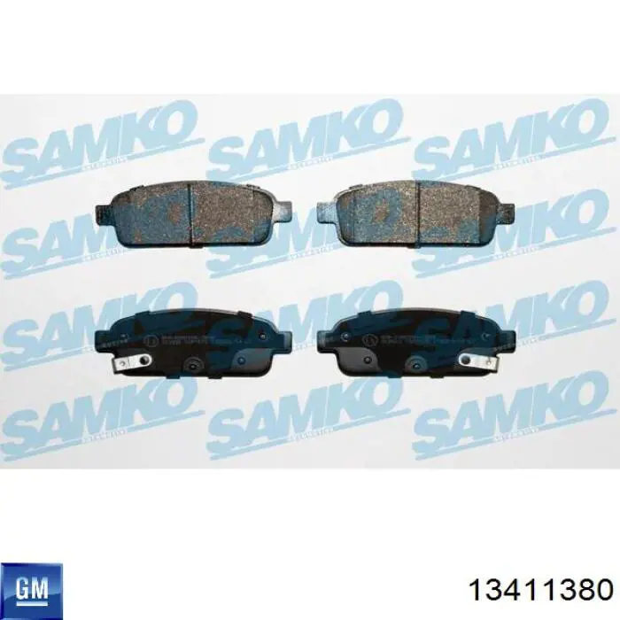 Sapatas do freio traseiras de disco 13411380 General Motors