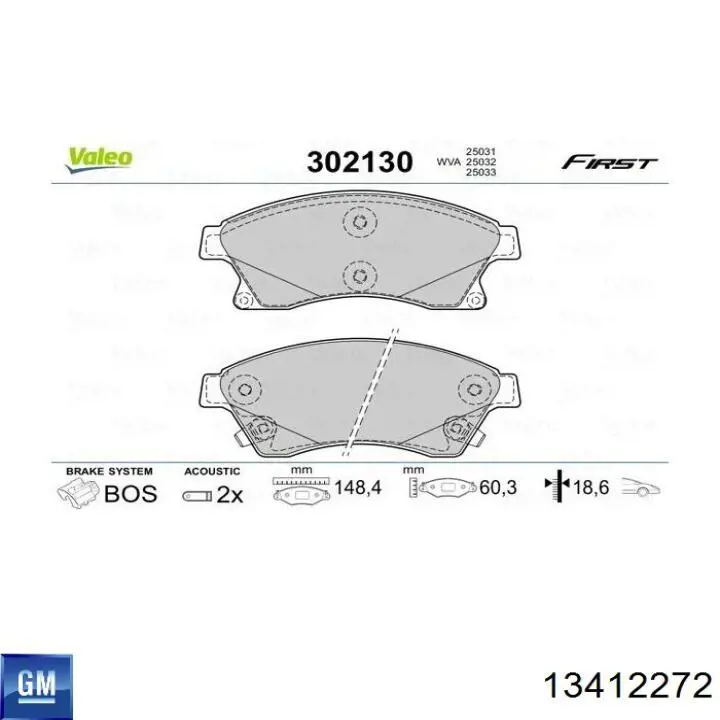 Compre 13412272 General Motors Sapatas do freio dianteiras de disco