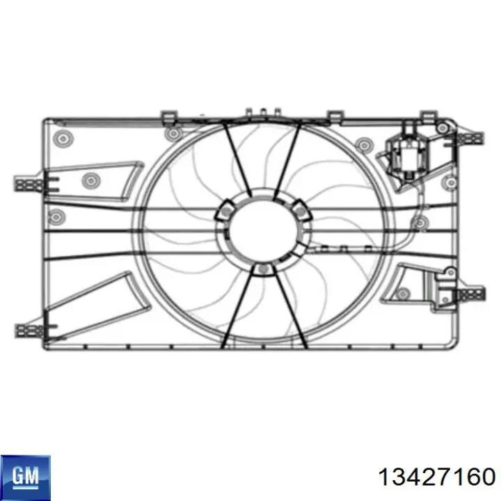 Ventilador elétrico de esfriamento montado (motor + roda de aletas) General Motors 13427160 preço, a partir de 185,82 USD