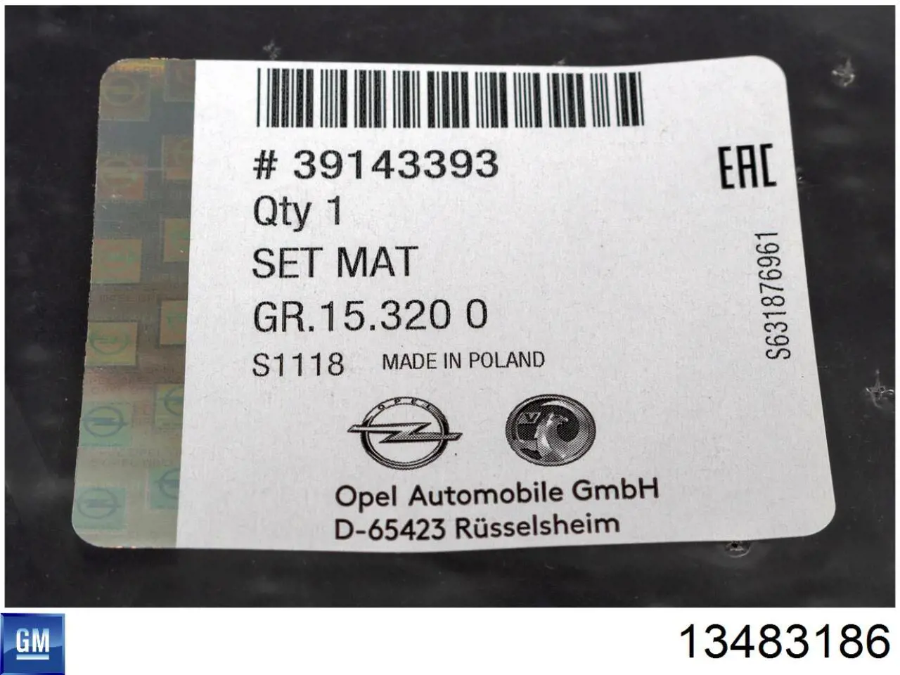 Compre 13483186 General Motors Tapete dianteiro, kit de 2 un.