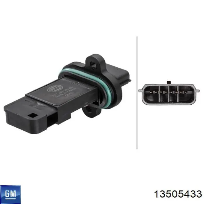 13505433 General Motors Sensor de fluxo (consumo) de ar, medidor de consumo M.A.F. - (Mass Airflow)