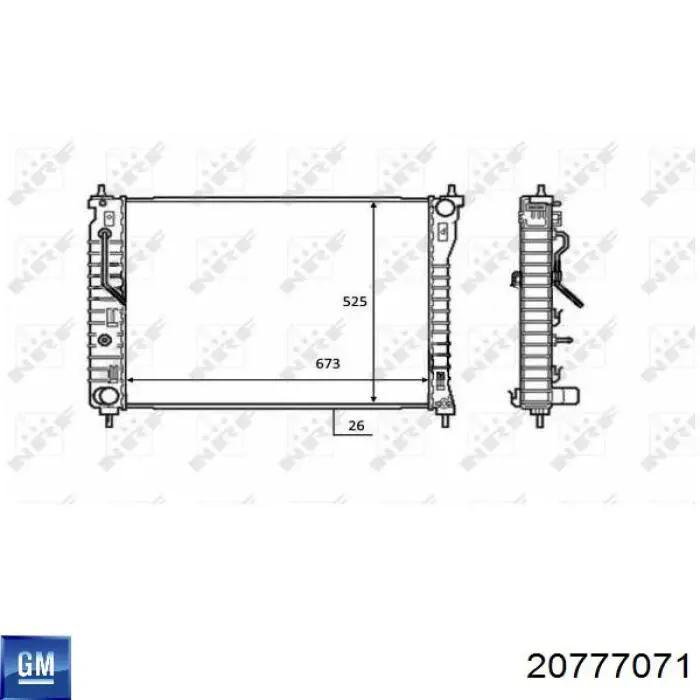 Radiador de esfriamento de motor General Motors 20777071 preço, a partir de 166,92 USD