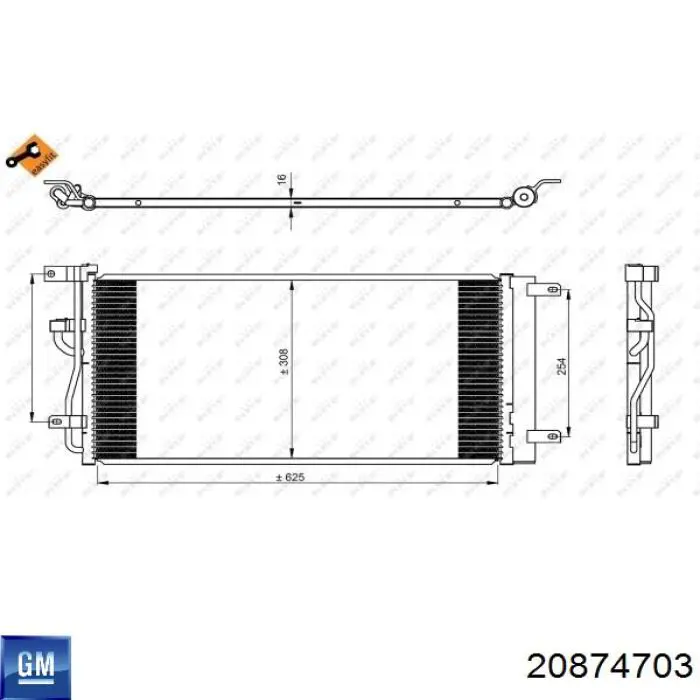20874703 General Motors Radiador de aparelho de ar condicionado