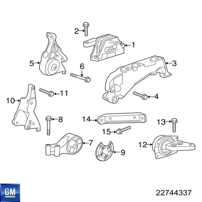 Coxim (suporte) direito de motor General Motors 22744337 preço, a partir de 64,81 USD