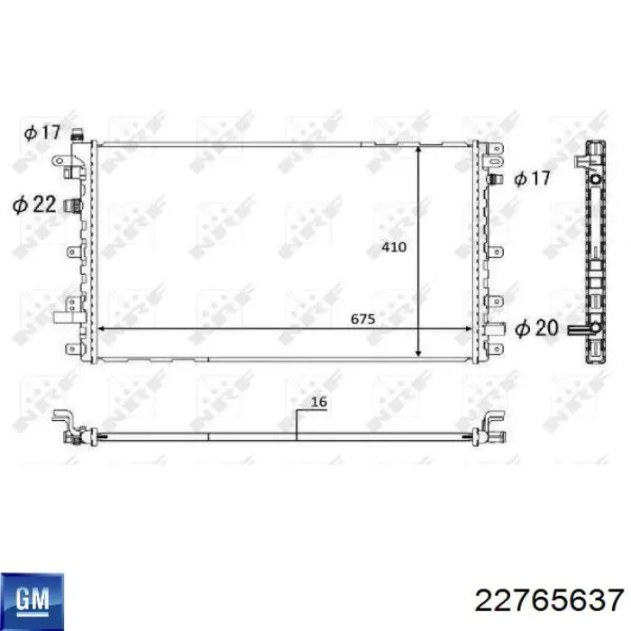 Compre 22765637 General Motors Radiador de esfriamento de motor