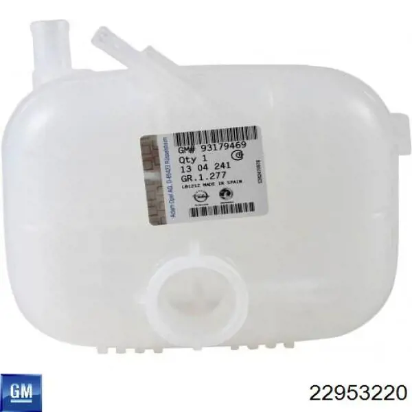 Tanque de expansão do sistema de esfriamento 22953220 General Motors