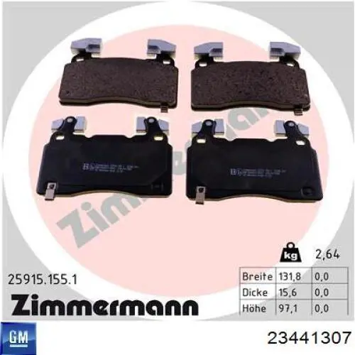 Compre 23441307 General Motors Sapatas do freio dianteiras de disco