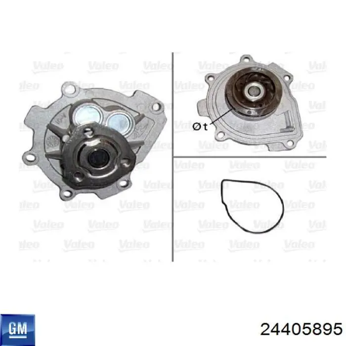 Bomba de água (bomba) de esfriamento General Motors 24405895 preço, a partir de 64,40 USD
