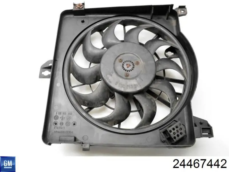 Ventilador (roda de aletas) do radiador de esfriamento 24467442 General Motors