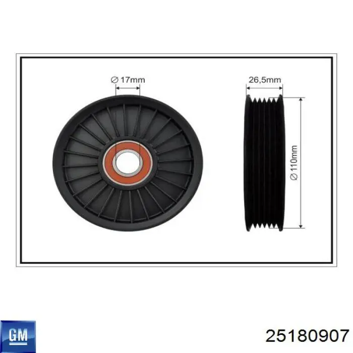 Rolo parasita da correia de transmissão General Motors 25180907 preço, a partir de 18,37 USD