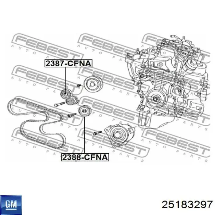 25183297 General Motors Reguladora de tensão da correia de transmissão