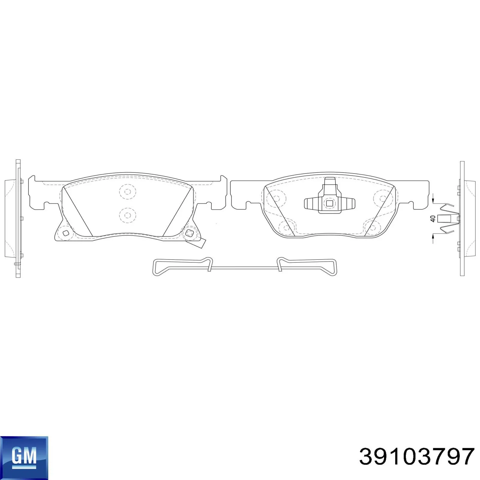 39103797 General Motors Sapatas do freio dianteiras de disco