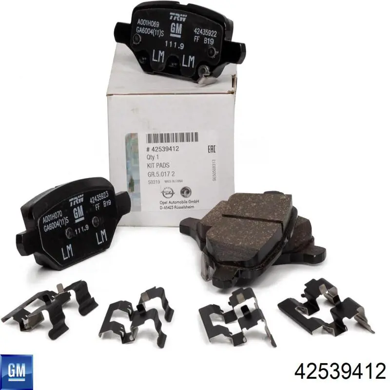 Sapatas do freio traseiras de disco General Motors 42539413 preço, a partir de 49,25 USD