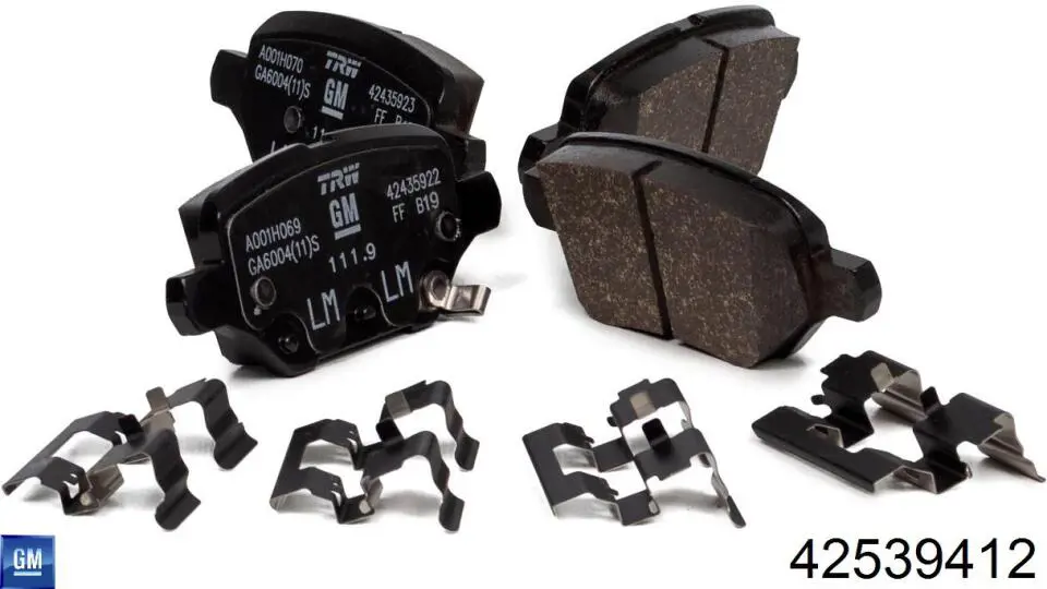Compre 42539413 General Motors Sapatas do freio traseiras de disco