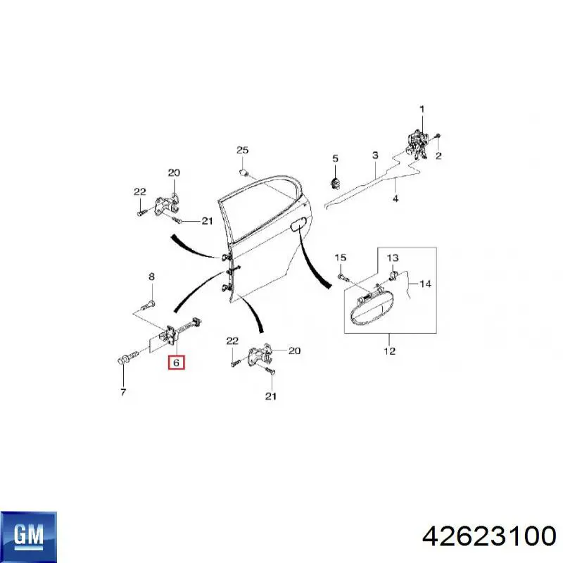 Limitador traseiro direito de abertura de porta General Motors 42623100 preço, a partir de 12,26 USD