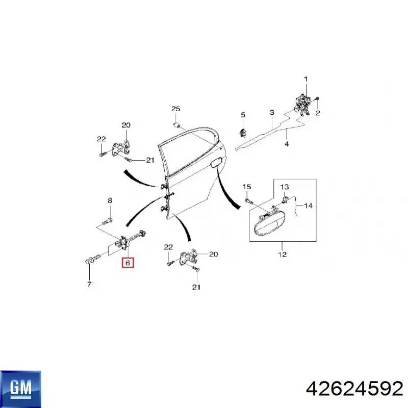 Compre 42623100 General Motors Limitador traseiro direito de abertura de porta