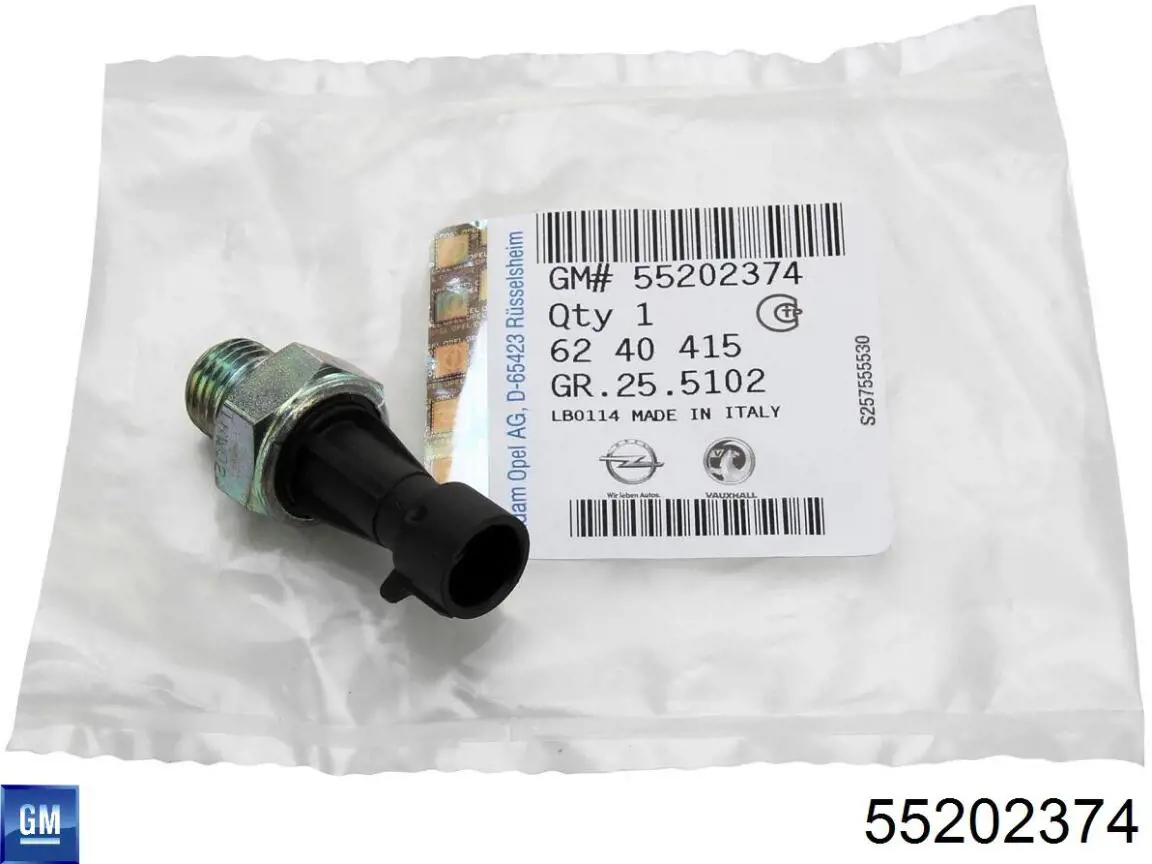 55202374 General Motors Sensor de pressão de óleo