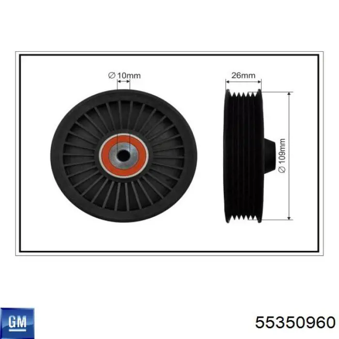 Compre 55350960 General Motors Rolo parasita da correia de transmissão