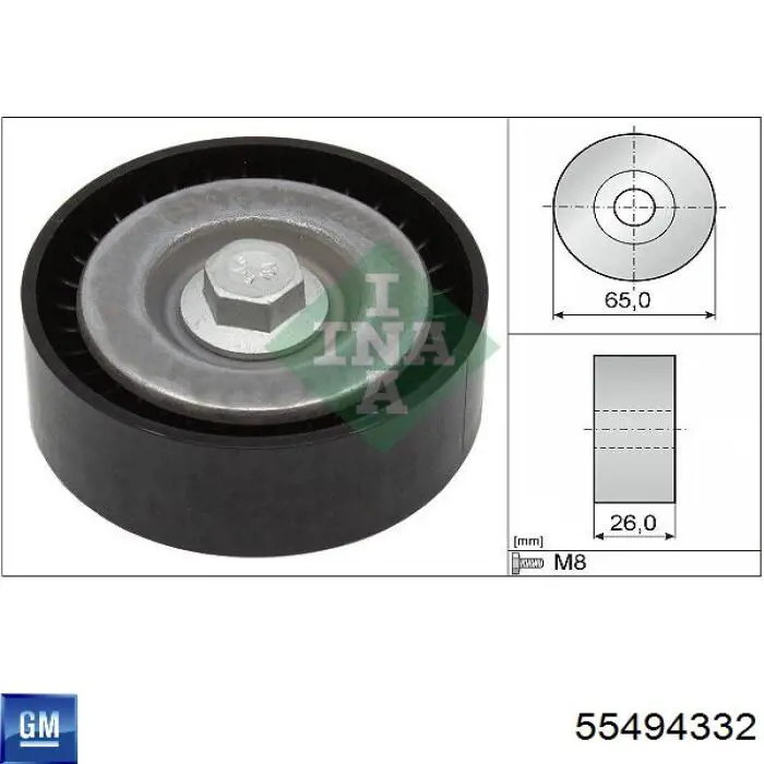 Rolo parasita da correia de transmissão General Motors 55494332 preço, a partir de 12,02 USD