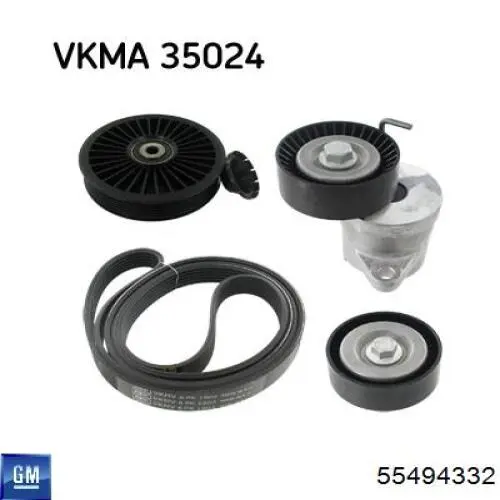 Compre 55494332 General Motors Rolo parasita da correia de transmissão