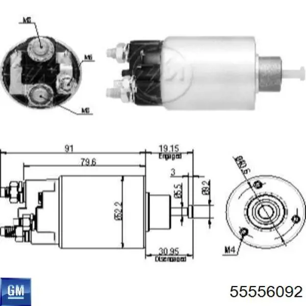 55556092 General Motors Motor de arranco