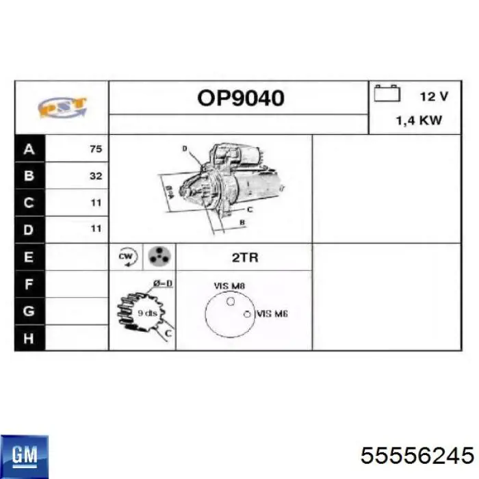 Compre 55556245 General Motors Motor de arranco