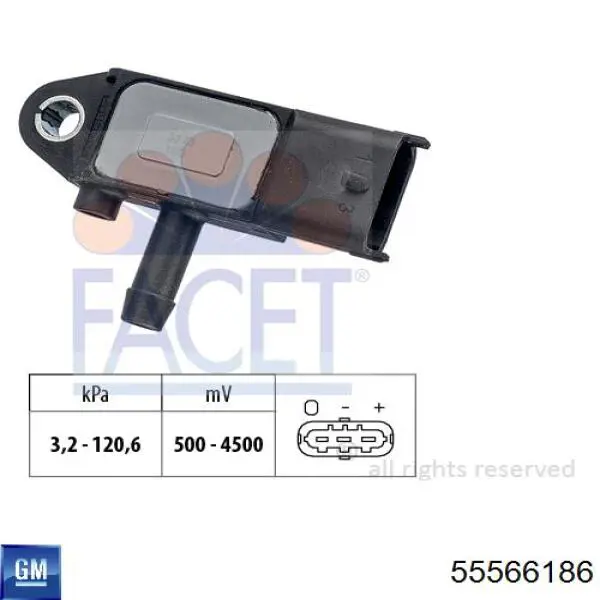 Compre 55566186 General Motors Sensor de pressão dos gases de escape